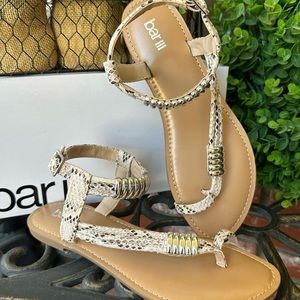 Bar lll Vellap Gladiator Sandals; Tan Snake Faux Lthr/Silver Accents; Sz 10; New
